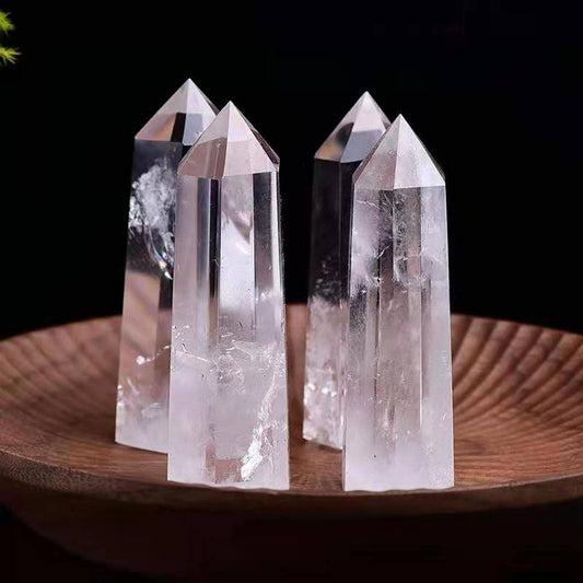 Clear Quartz Crystal Point Hex Tower