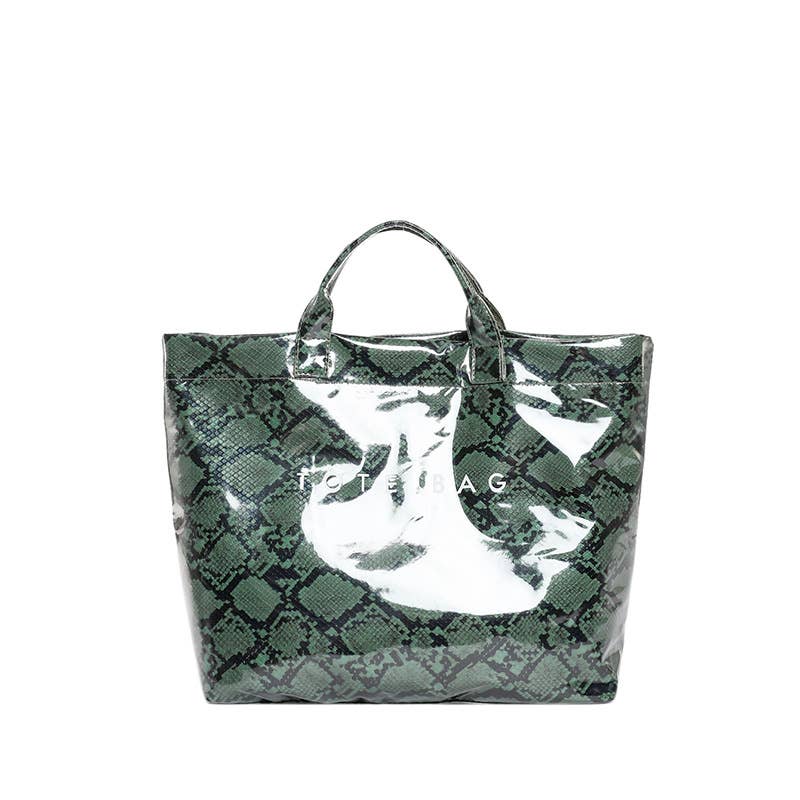 Fashionable printed snake pattern handbag