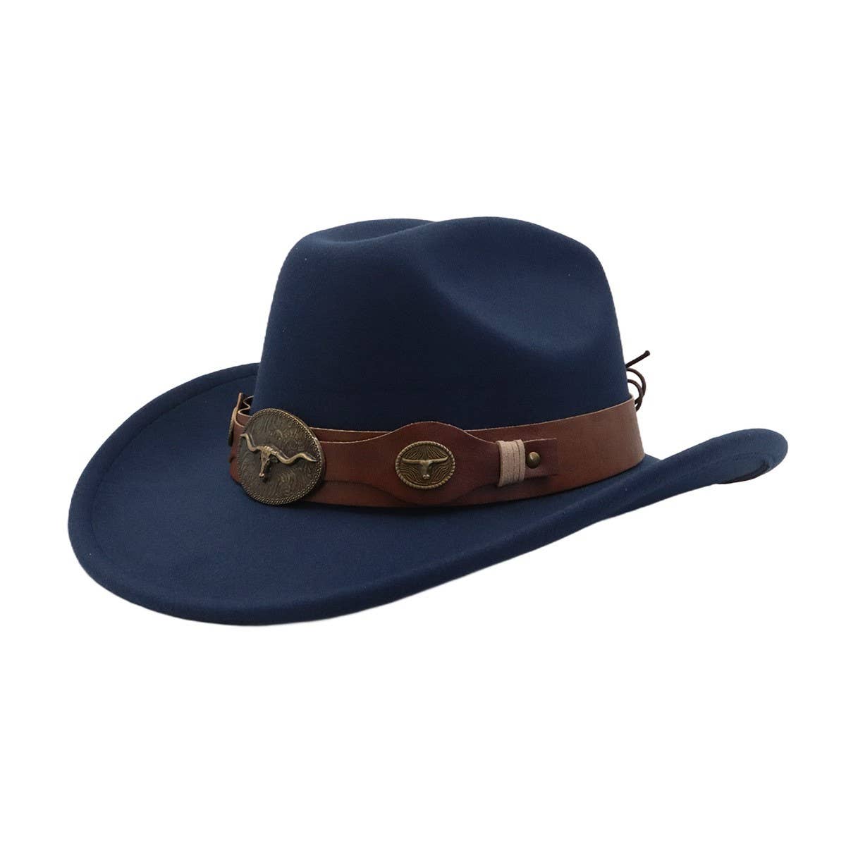 New Wool Fedora Hat Western Ethnic Cowboy Style_CWAH04500