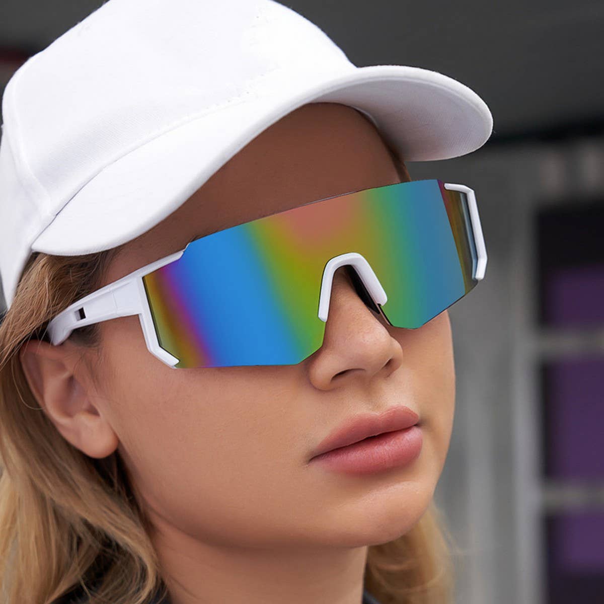 COLORFUL OUTDOOR ONE-PIECE CYCLING SUNGLASSES