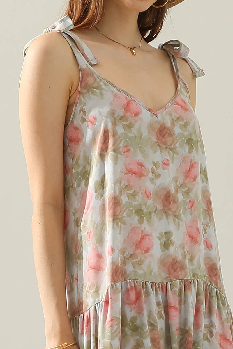 CWDMD543_SLEEVELESS STRAP TIE DRESS