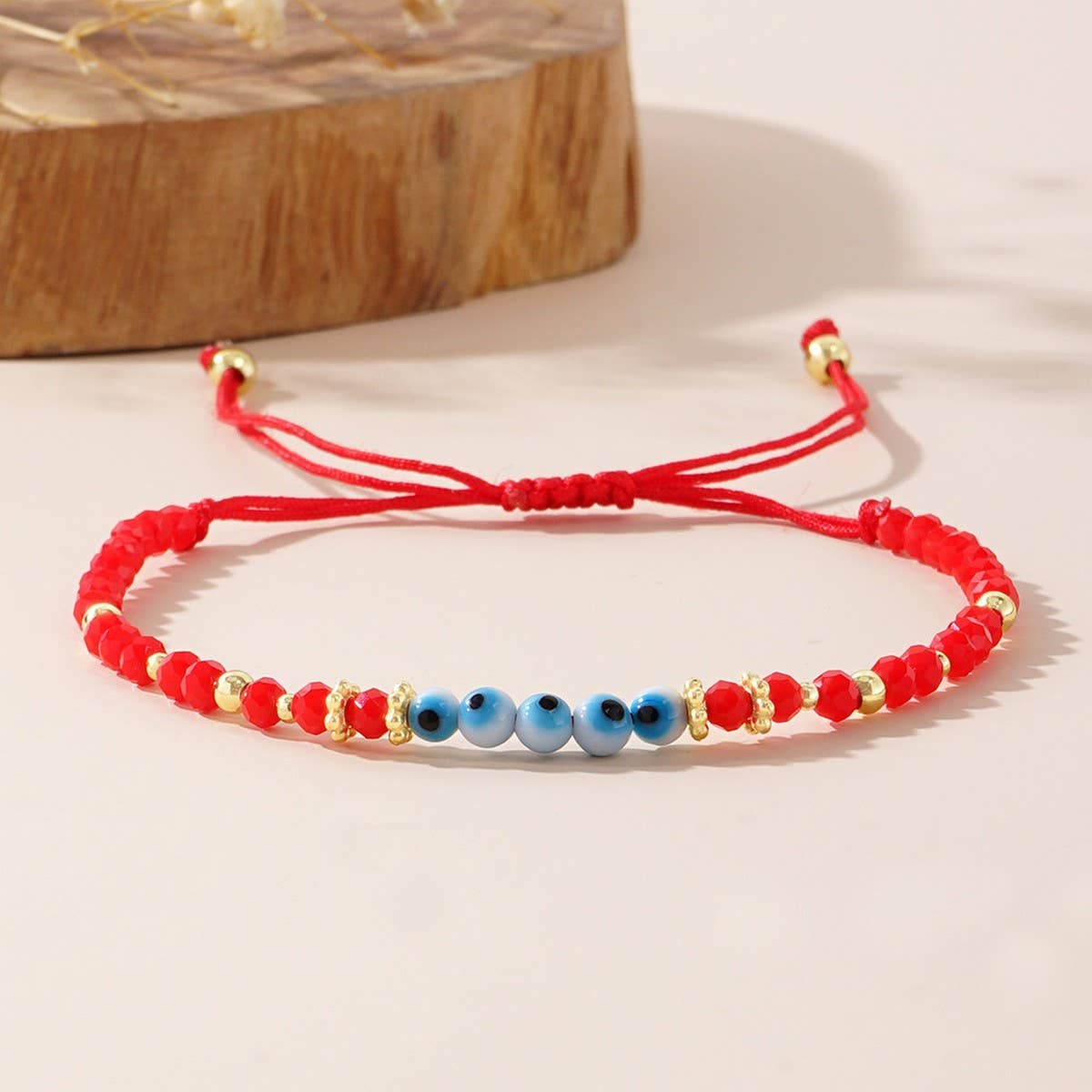 MULTI-COLOR GLASS FLAT DEVIL EYE BRACELET