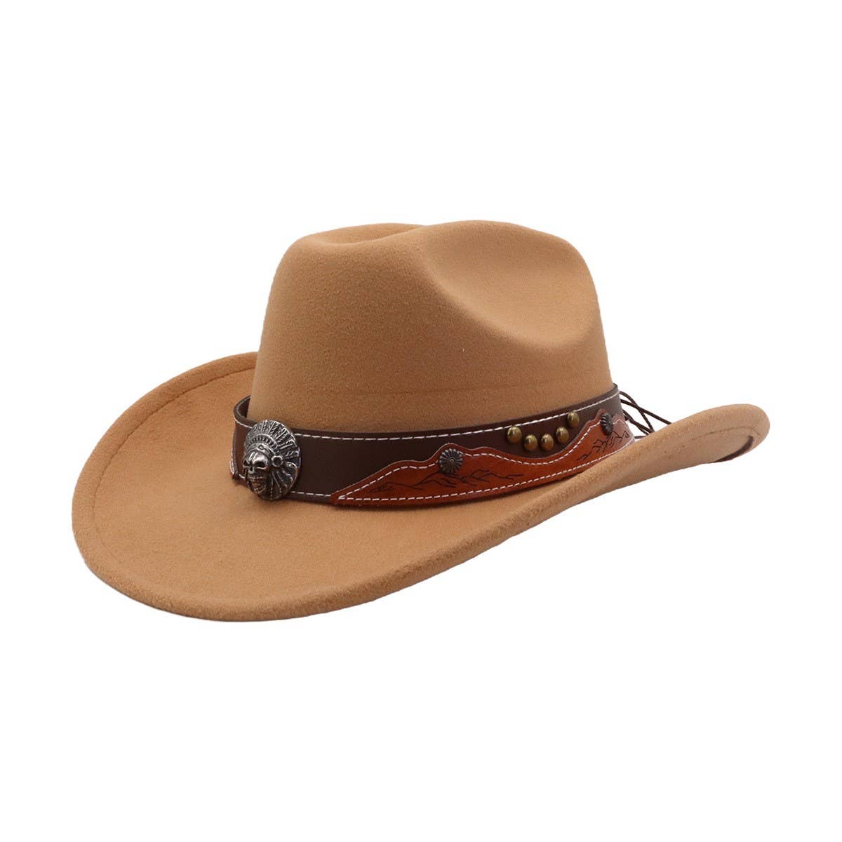 New Ethnic Style Wool Fedora Cowboy Jazz Hat_CWAH04497