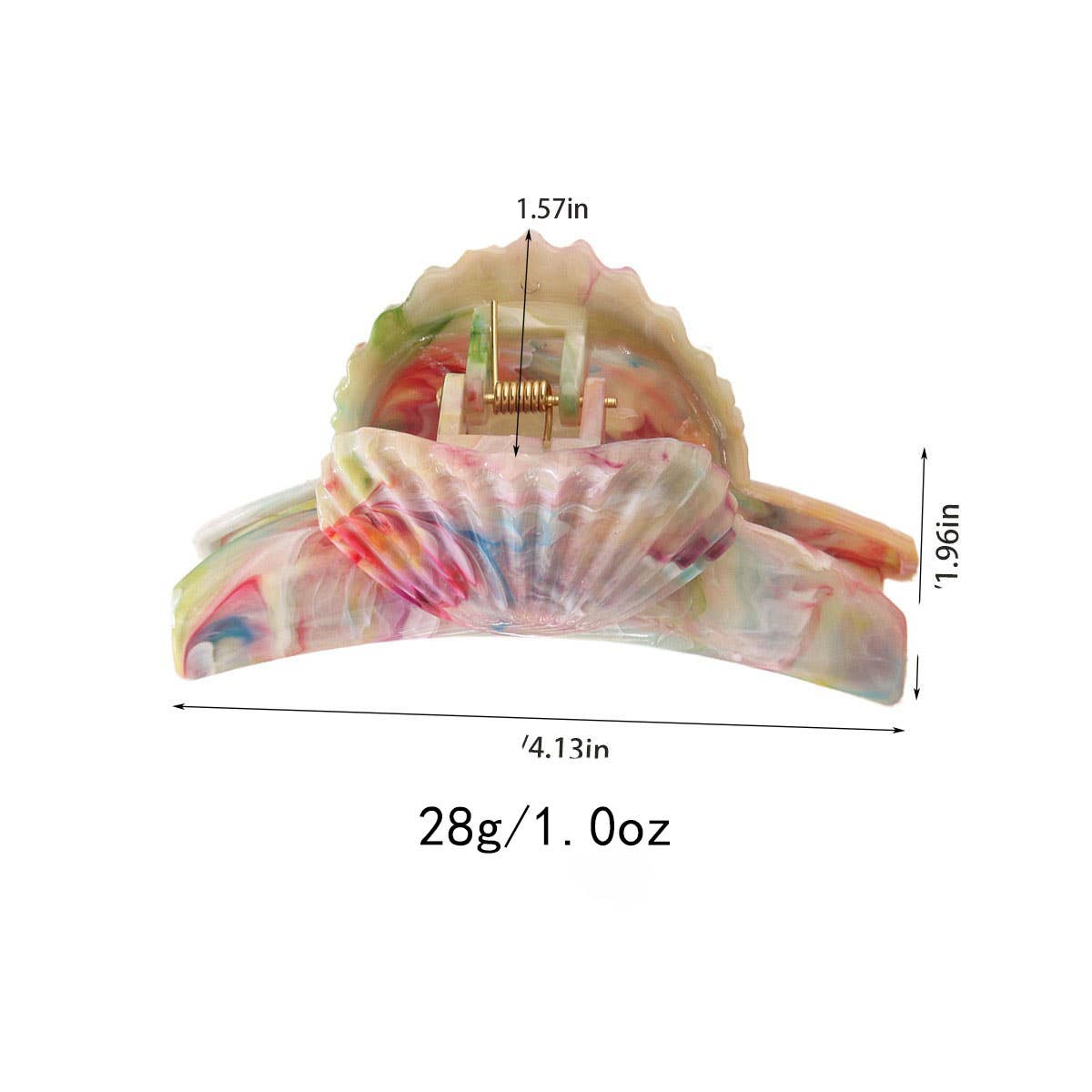 CWAHA07428_MARBLE SHELL HAIR CLAW CLIP FOR WOMEN UPDO