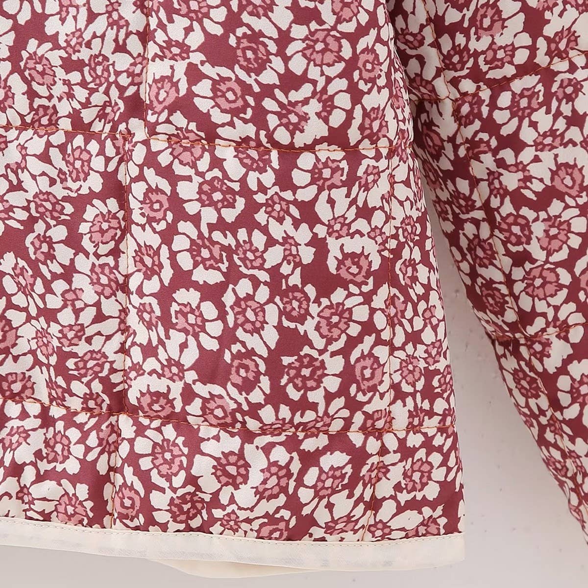 REVERSIBLE FLORAL LOOSE WARM QUILTED JACKETS