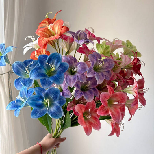 Artificial Amaryllis Lily Stem with 5 Blooms_CWMM6503