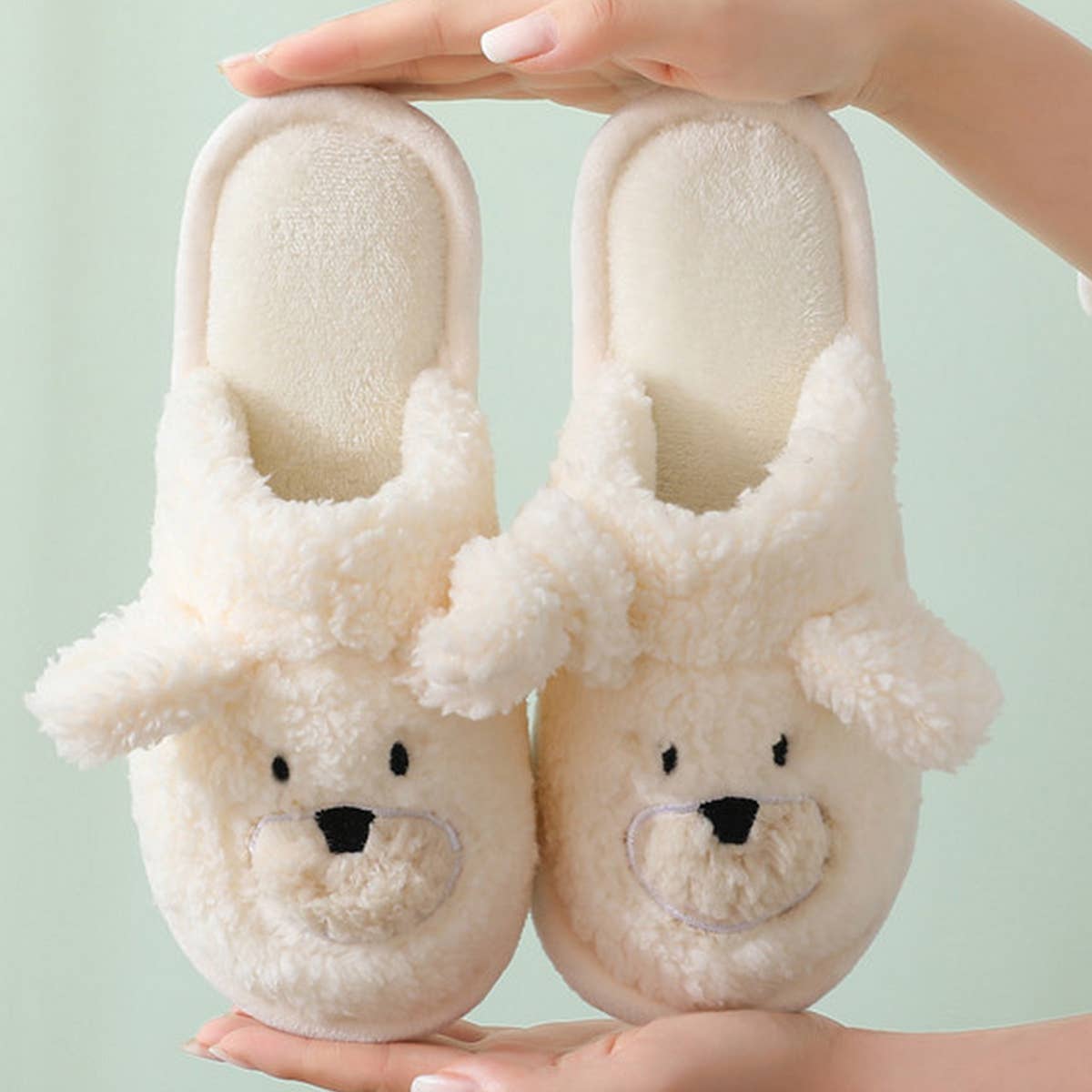 WOMEN CARTOON WARM BEAR COTTON SLIPPERS