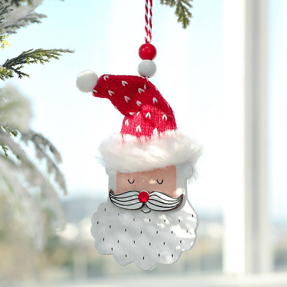 Red Plush Stocking Glove Christmas Tree Ornament_CWMM9764