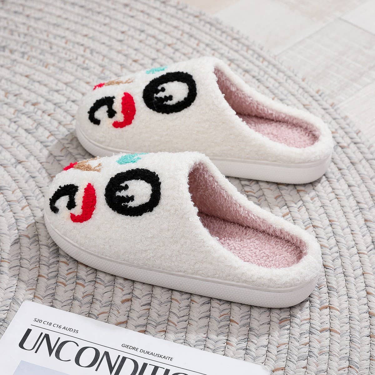 HOT STYLE LETTER PLUSH WARM COTTON SLIPPERS
