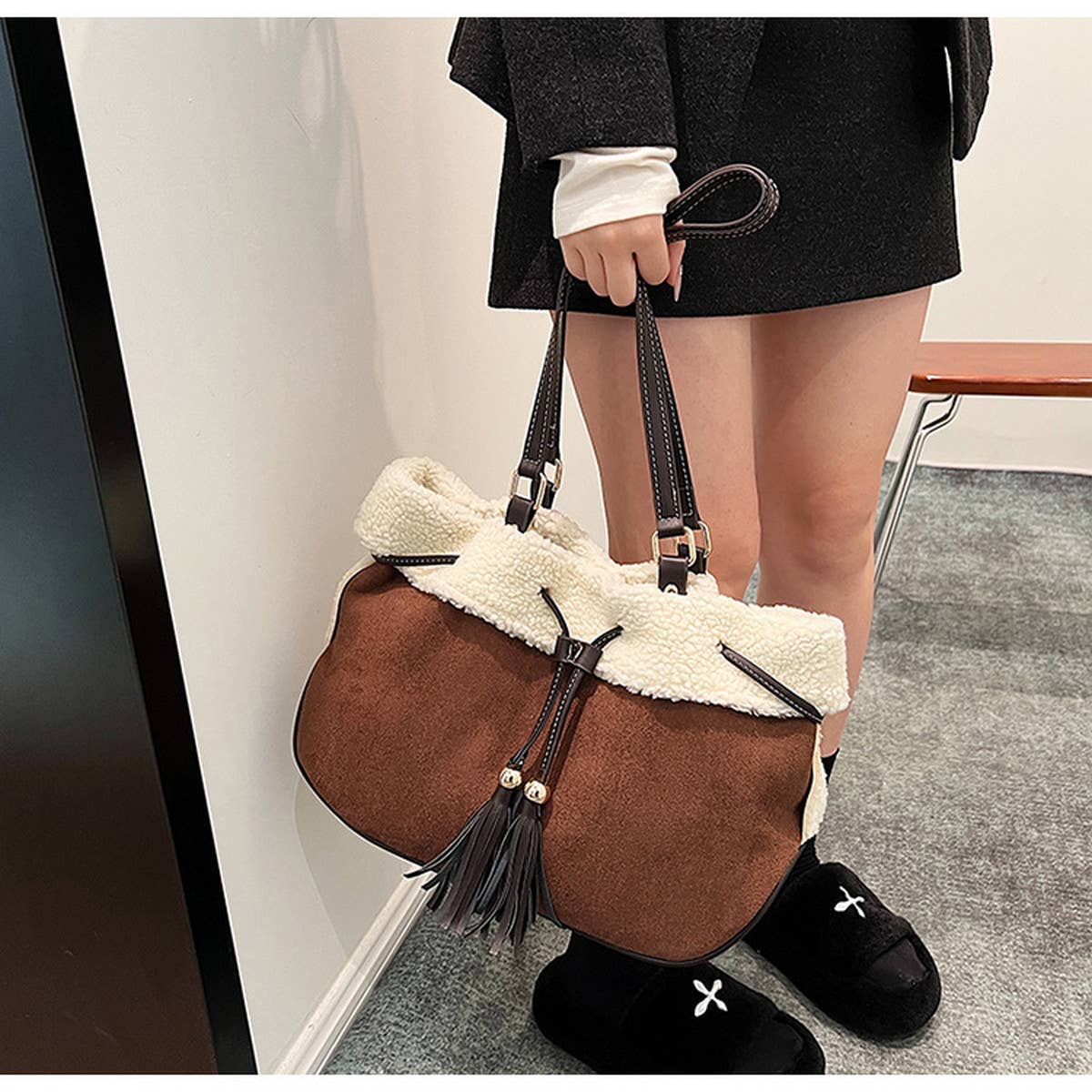 RETRO STITCHING LARGE CAPACITY TOTE BAG_CWAB1575