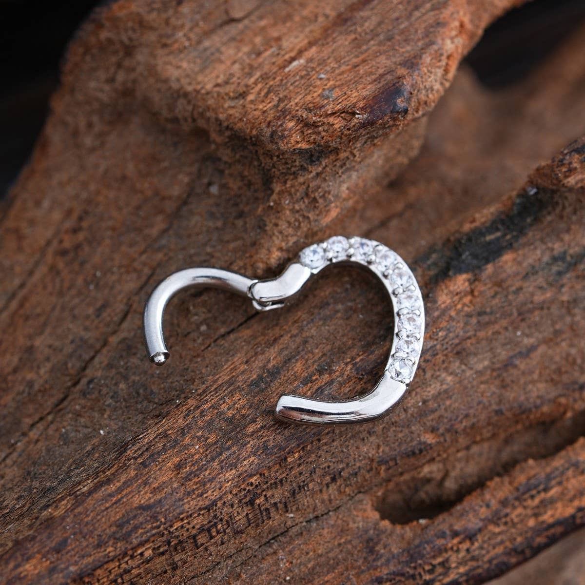 Teardrop Zirconia Hinged Nose Ring Square Shape