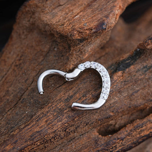 Teardrop Zirconia Hinged Nose Ring Square Shape