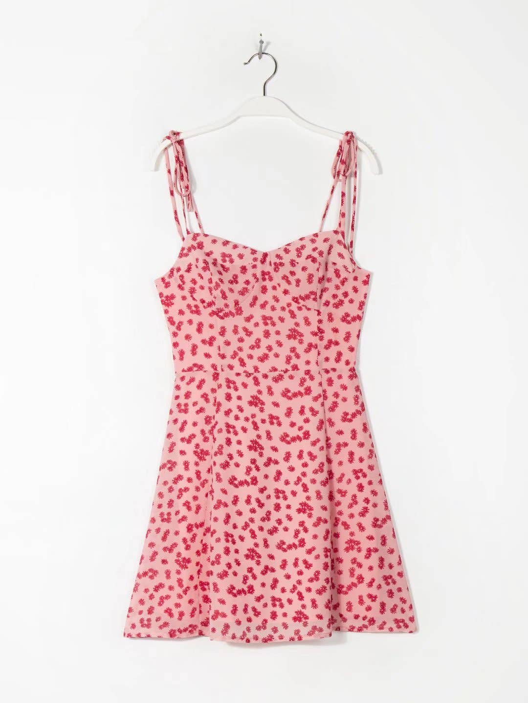 SHORT A-LINE SMALL FLOWER PRINT DRESS