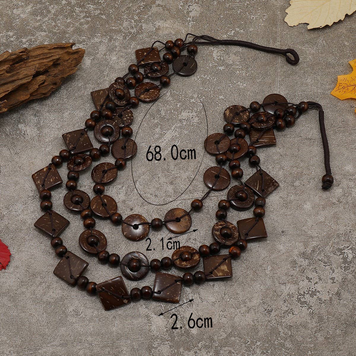 RETRO ETHNIC STYLE COCONUT SHELL VINTAGE NECKLACE_CWMM4388