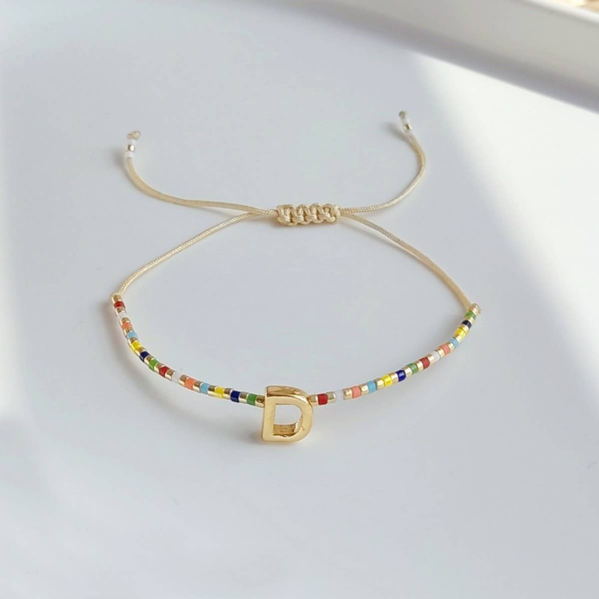 CWAJE4567_BOHEMIAN ADJUSTABLE GOLD LETTER BRACELET