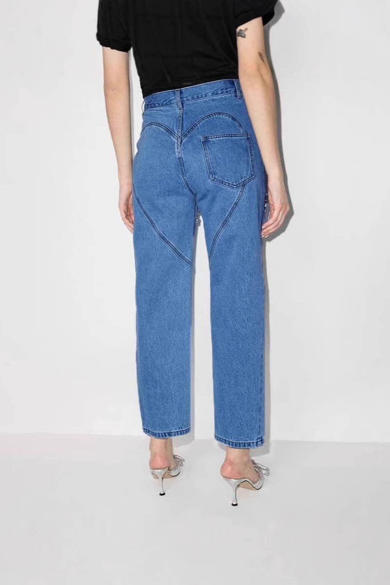 CWJP0590_HIGH WAIST LOOSE FIT STRAIGHT LEG JEANS