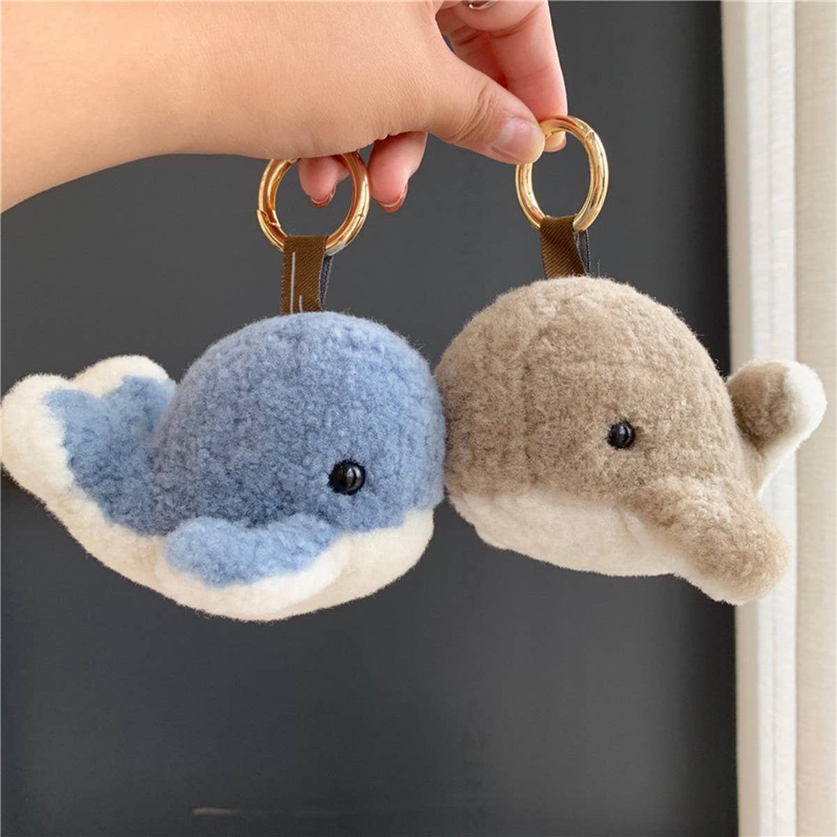 CUTE PLUSH BABY WHALE CAR KEYCHAIN PENDANT