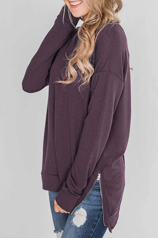SOLID COLOR HOODIE CREW NECK AND LONG SLEEVES