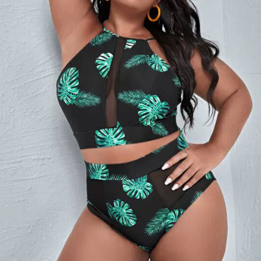 PLUS SIZE FLORAL BIKINI PRINT SWIMSUIT_CWMW0237