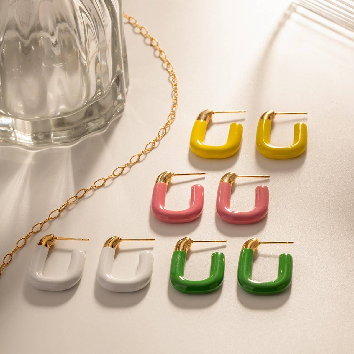 MACARON COLOR U-SHAPED VERSATILE EARRINGS