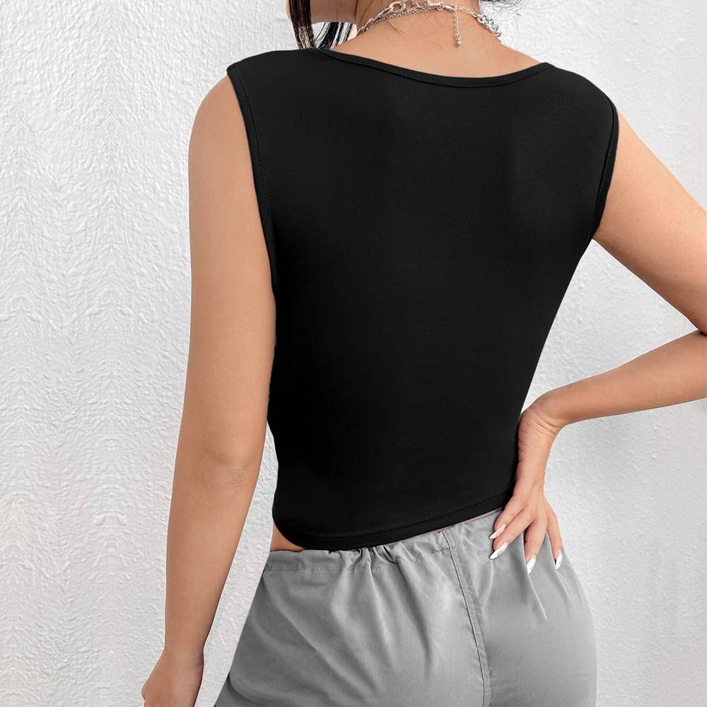Solid color top top with strapless top