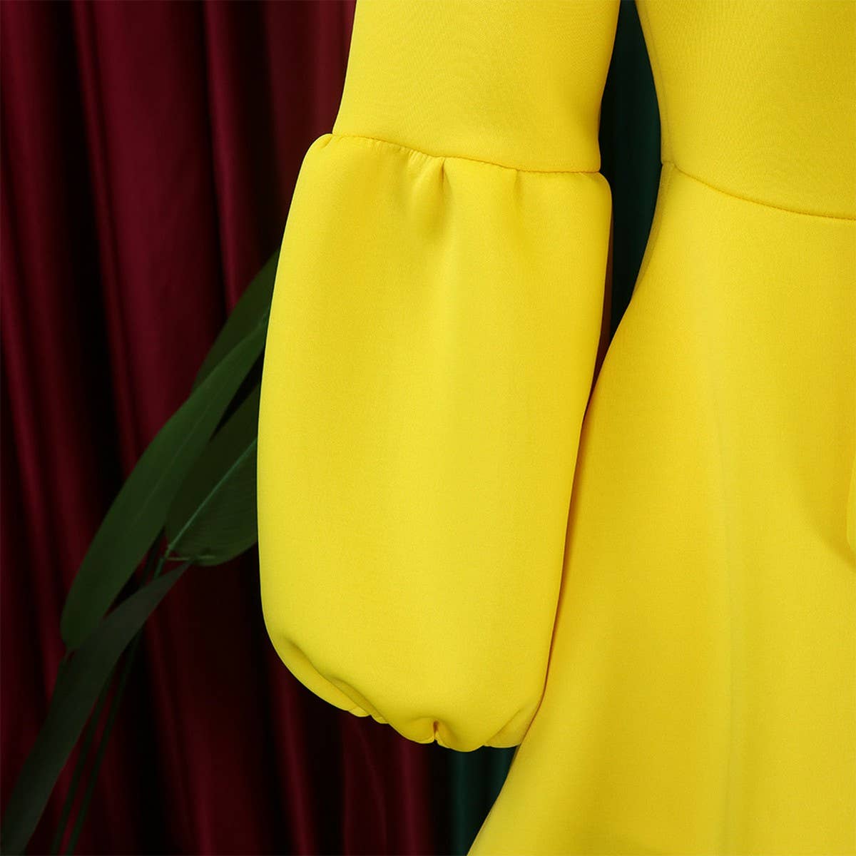 LANTERN SLEEVE HIGH WAIST BOW OVERSIZED DRESS_CWDMD3664