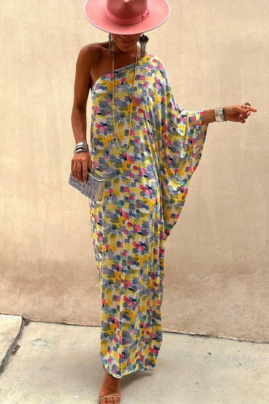 CWDMD5860_PRINTED OFF-SHOULDER LOOSE DRESS