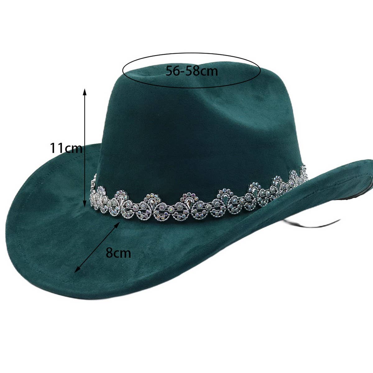 Suede Cowboy Fedora Hat Ethnic Western Style_CWAH04484