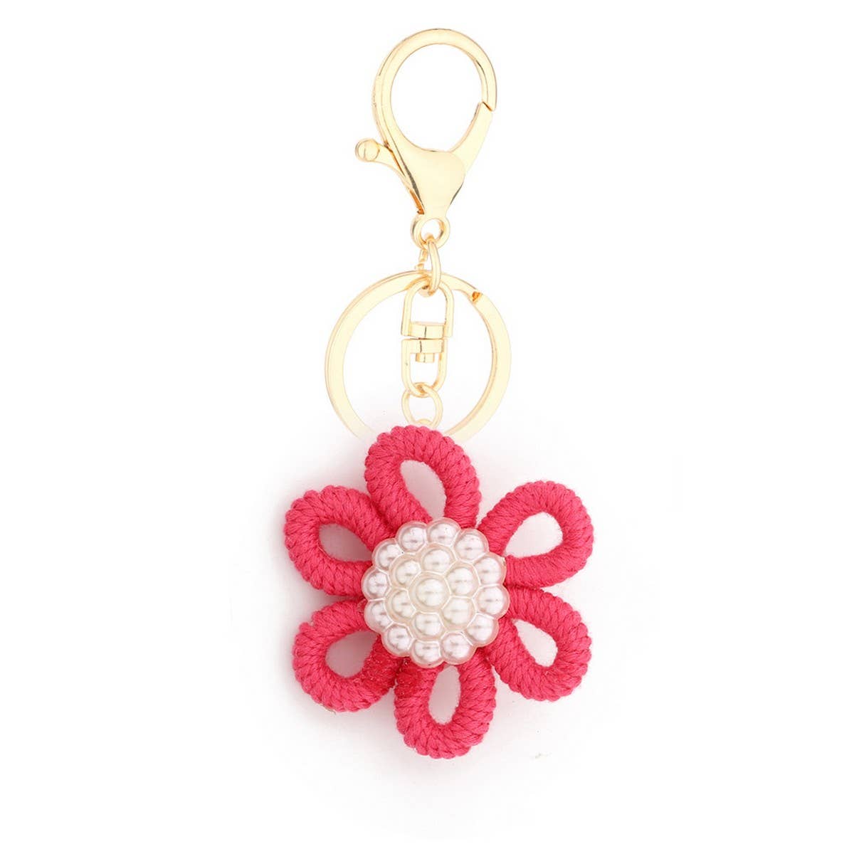 Daisy Woven Pendant Yarn Sunflower Keychain_CWAB5010