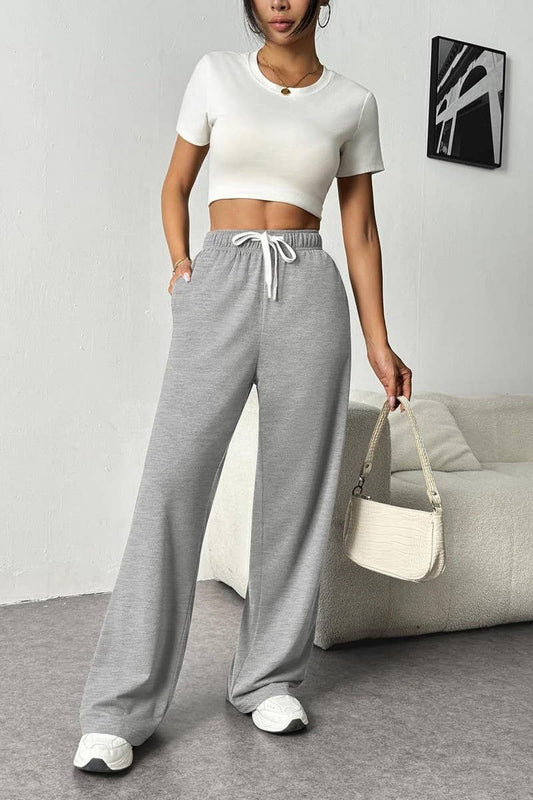 CWBLP1859_HIGH-RISE DRAWSTRING LOOSE WIDE-LEG SWEATPANTS