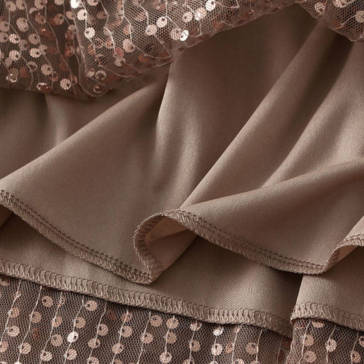 Sequin Tulle A-Line Maxi Skirt with Flowing Drape