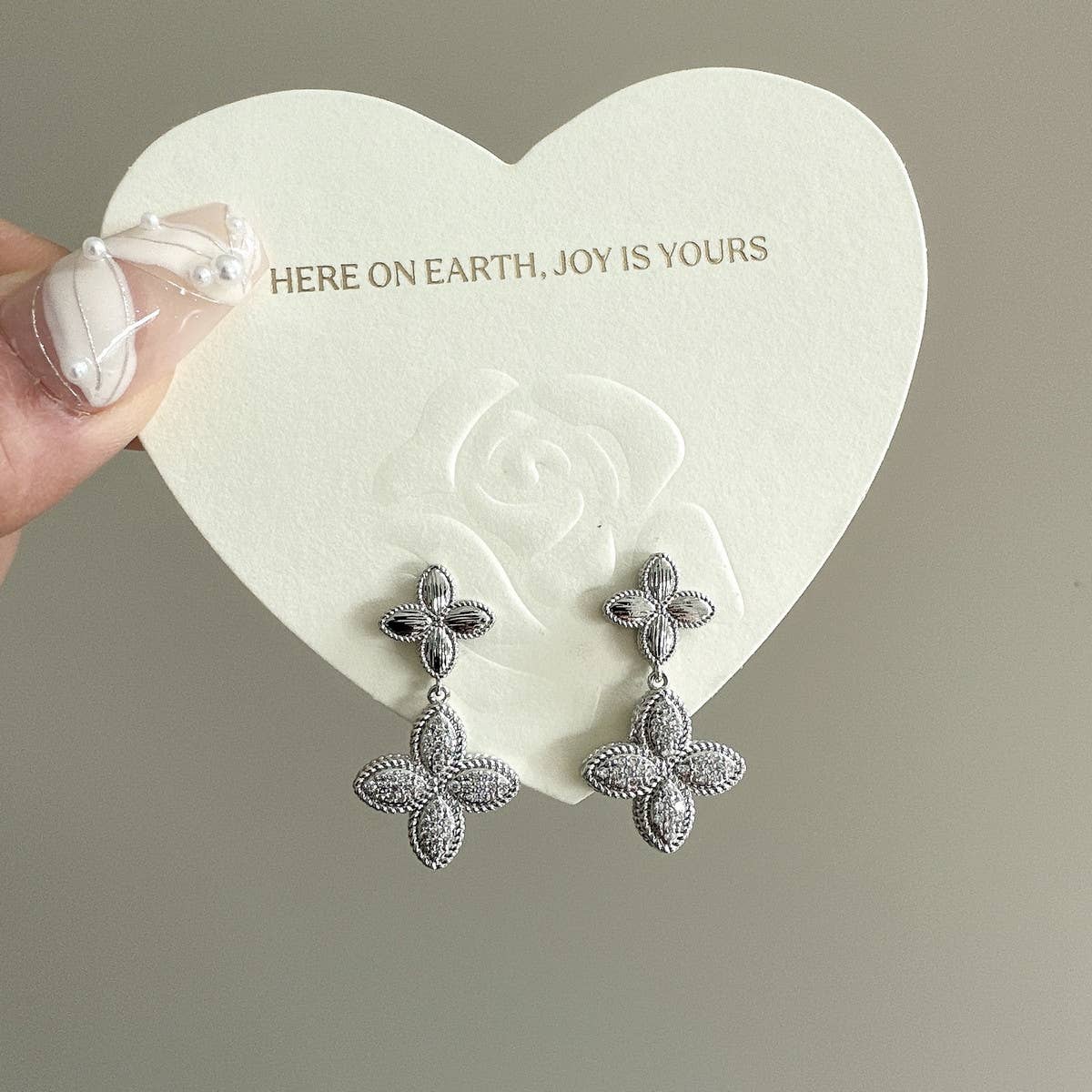 MICRO INLAID ZIRCON FLOWER EARRINGS