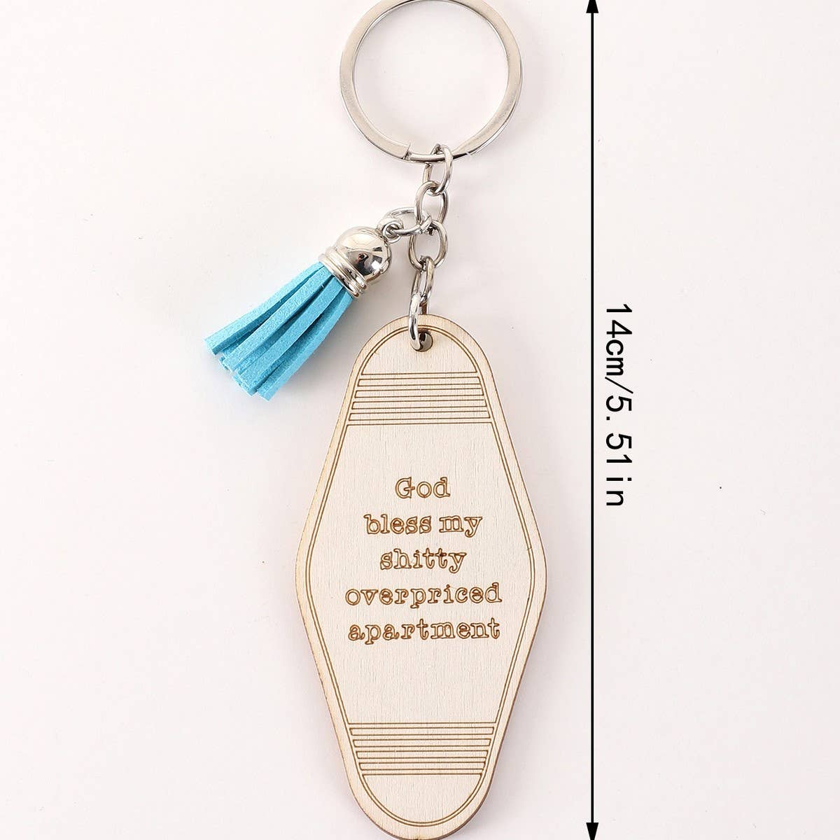 LETTER ENGRAVED WOODEN KEYCHAIN