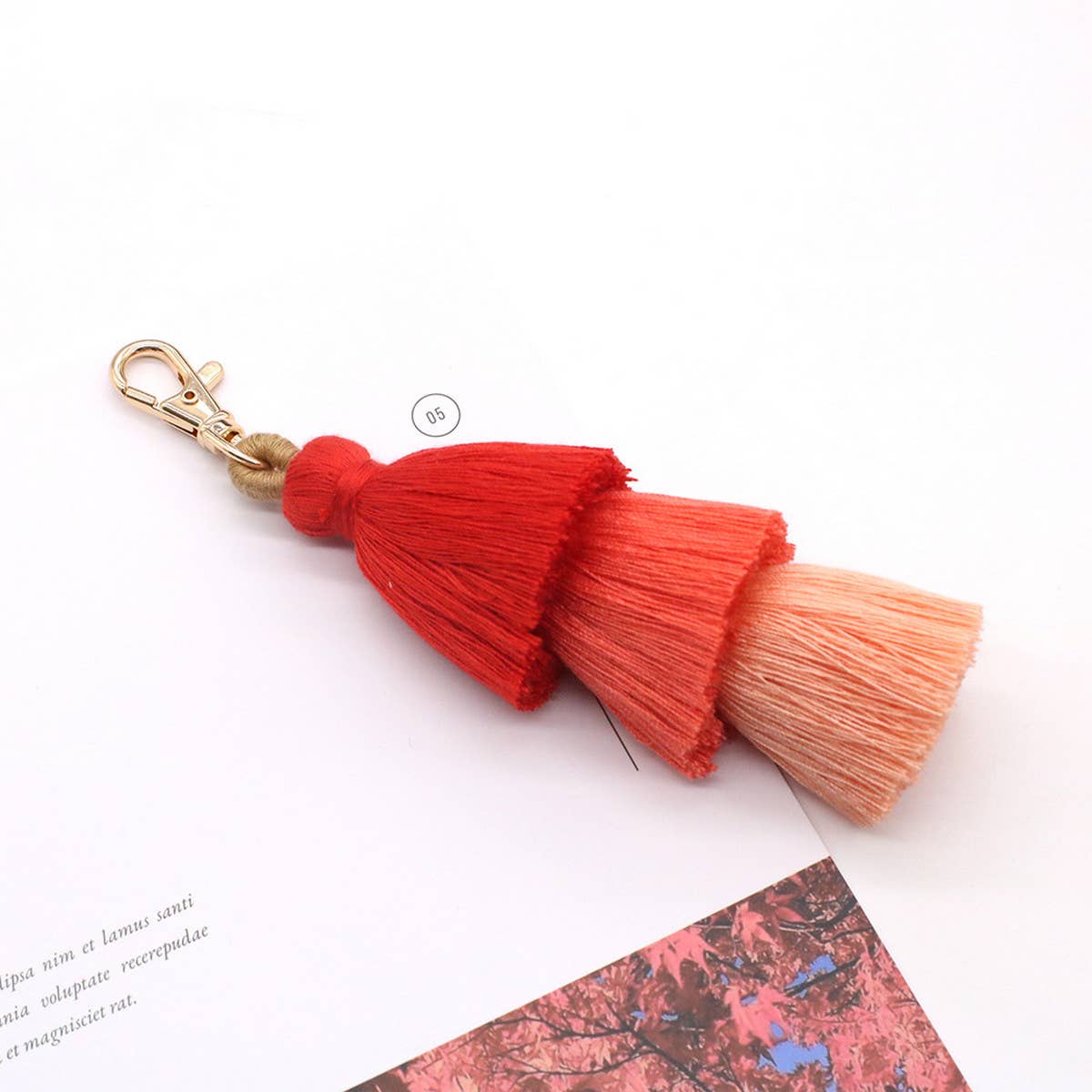 HANDMADE COTTON ROPE TASSEL KEYCHAIN