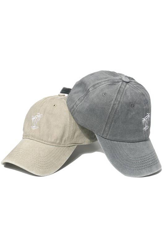 Soft Top Baseball Cap, Coconut Tree Design CWAH0017