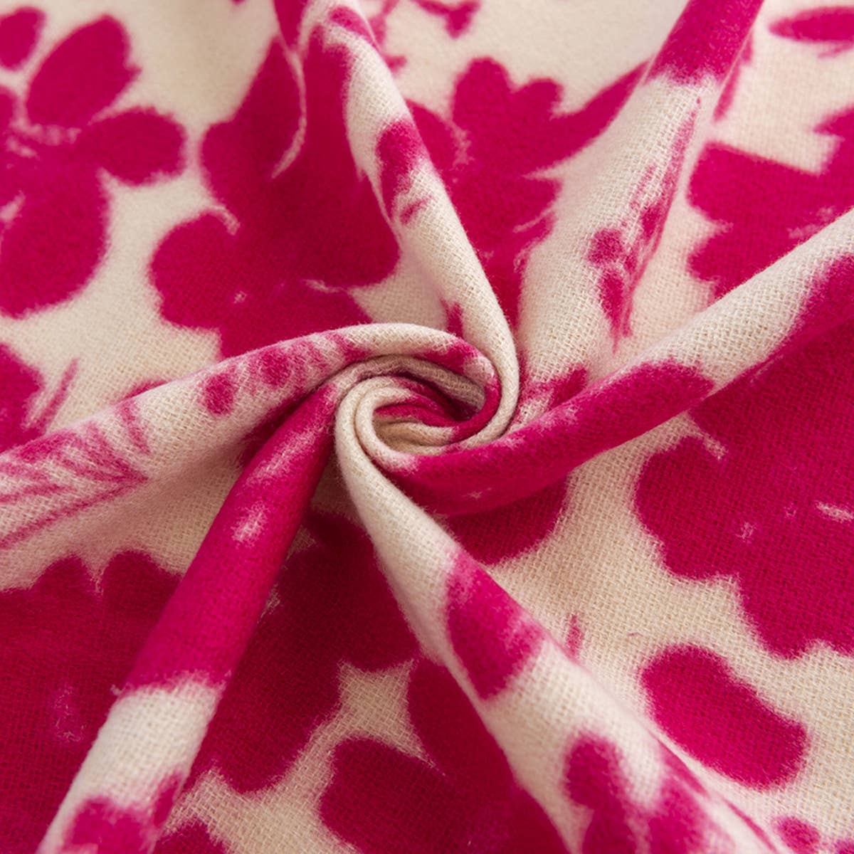 Rose Print Faux Cashmere Scarf for Women - Winter
