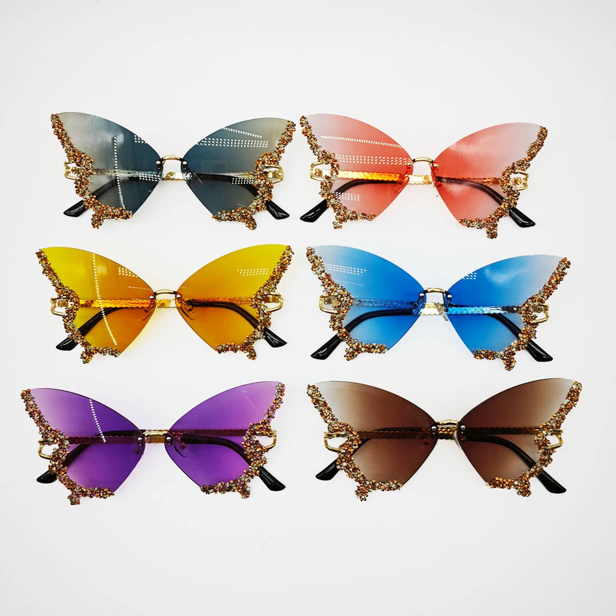 VINTAGE RHINESTONE BUTTERFLY SUNGLASSES