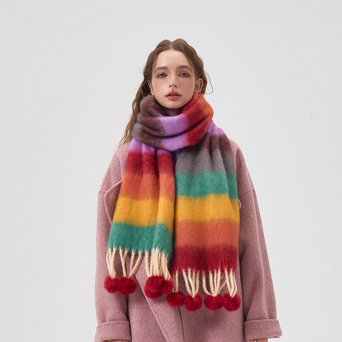 Color Stripe Scarf ? Warm Winter Couple Wrap