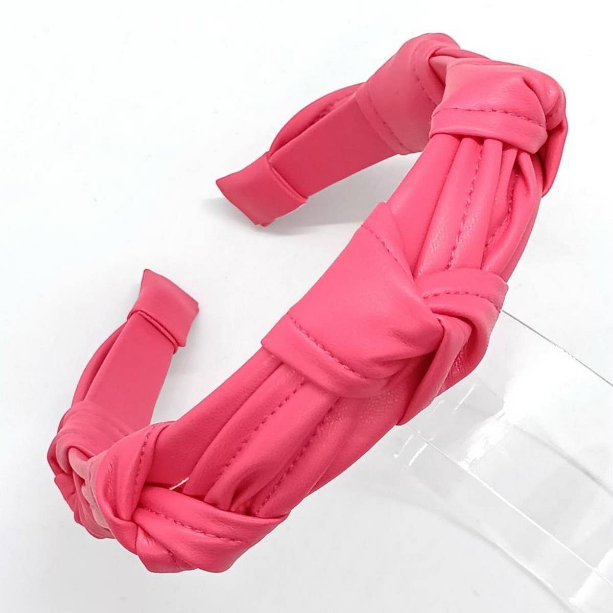 Pastel Morandi PU Leather Knot Headband_CWAHA6342