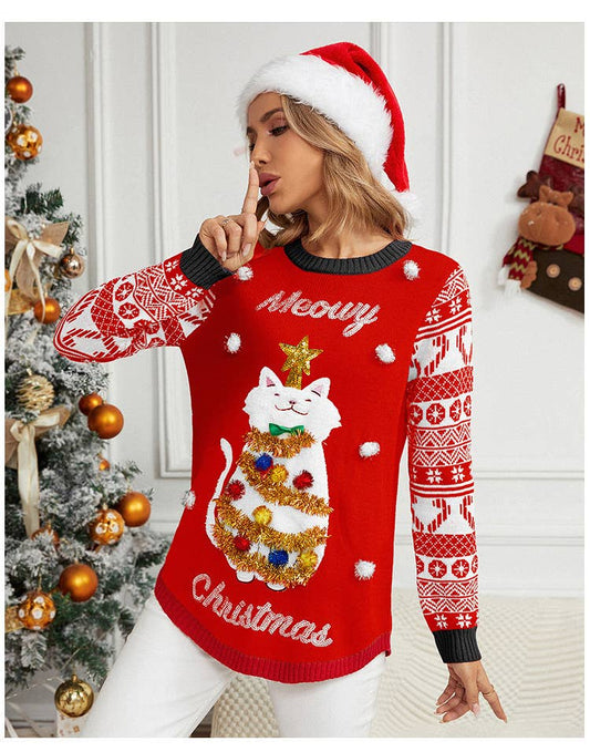 Jacquard pullover christmas Christmas sweater