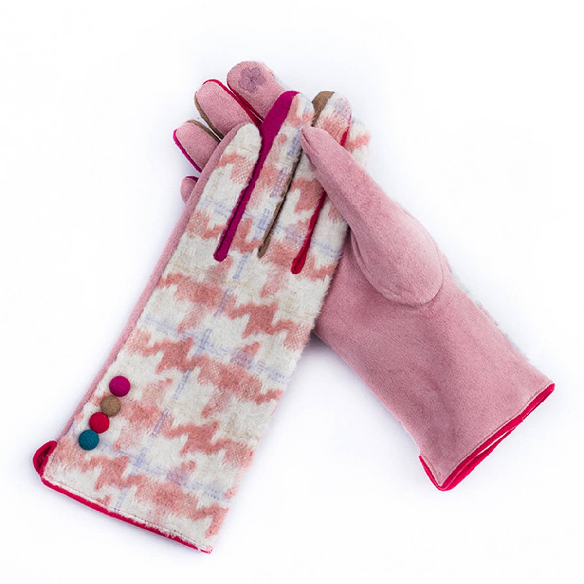 FASHION IRREGULAR PLAID GLOVES_CWAG0073