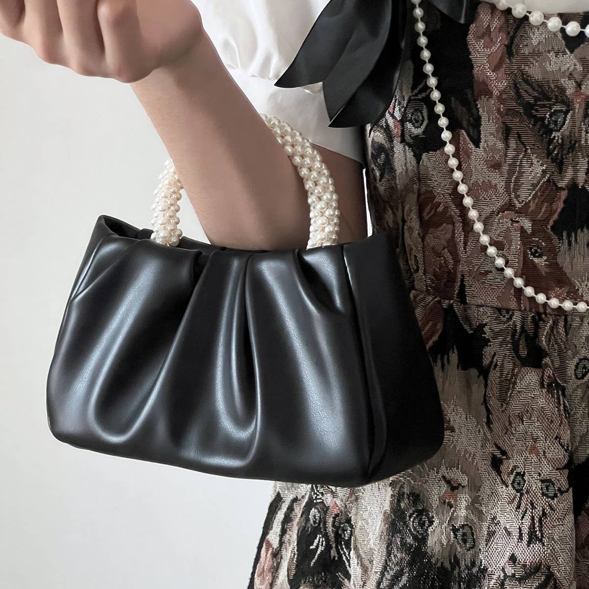 CWAB4845_FASHION PLEATED SWEET HANDBAG EVENING BAG