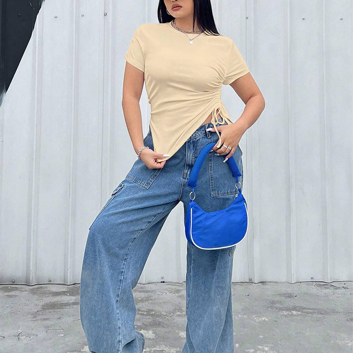 Chic Basic Crew Neck Fitted Top for Women_CWTHT0265