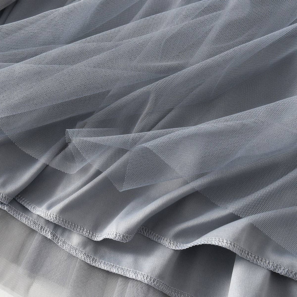 Tiered Tulle Patchwork Flared Maxi Skirt