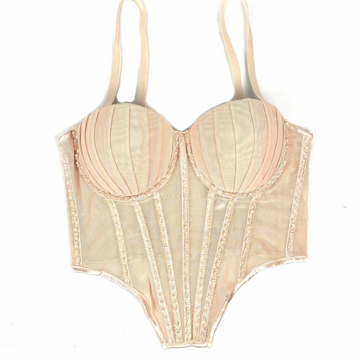 SEXY MESH RHINESTONE HERRINGBONE BRA