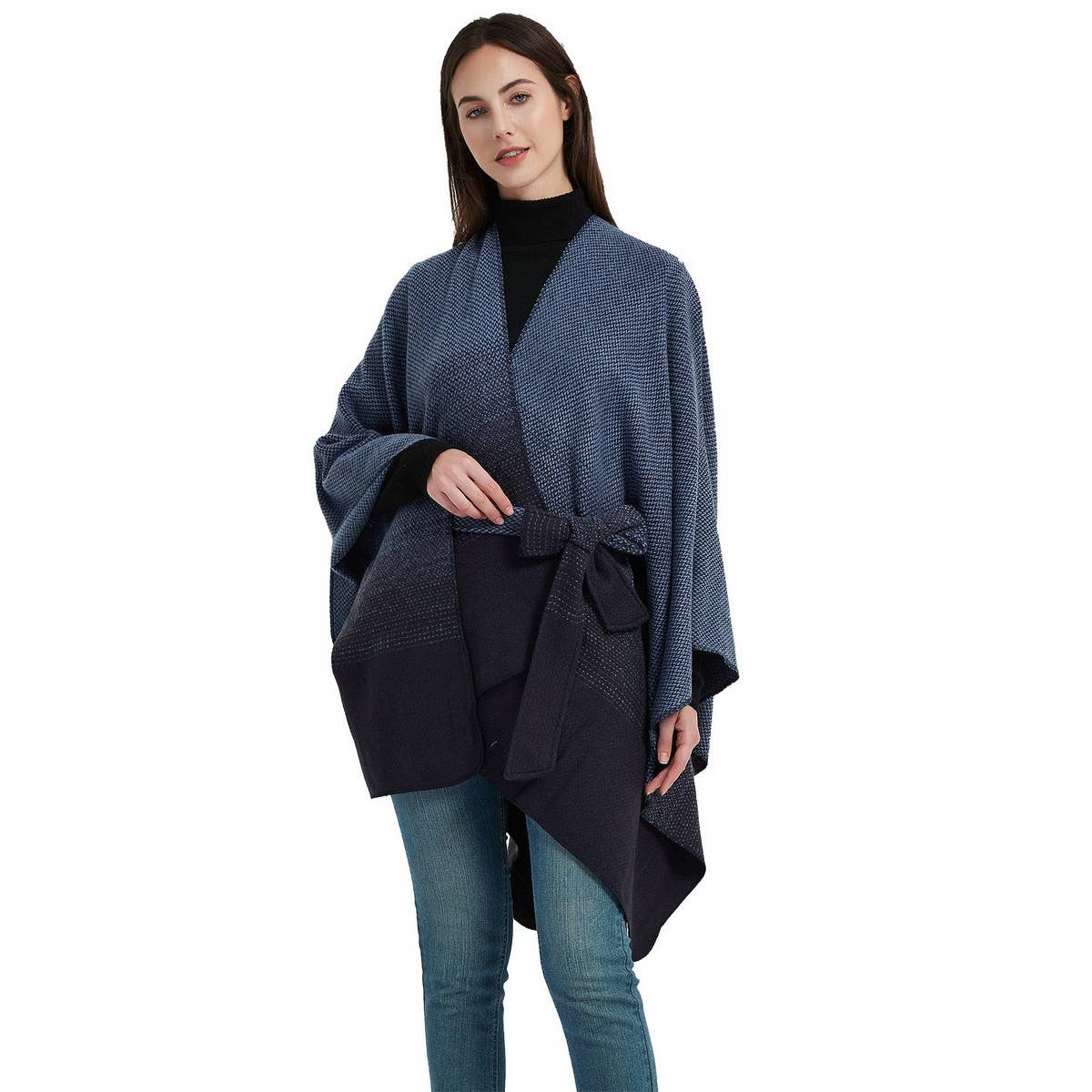 GRADIENT CARDIGAN WARM SHAWL CLOAK