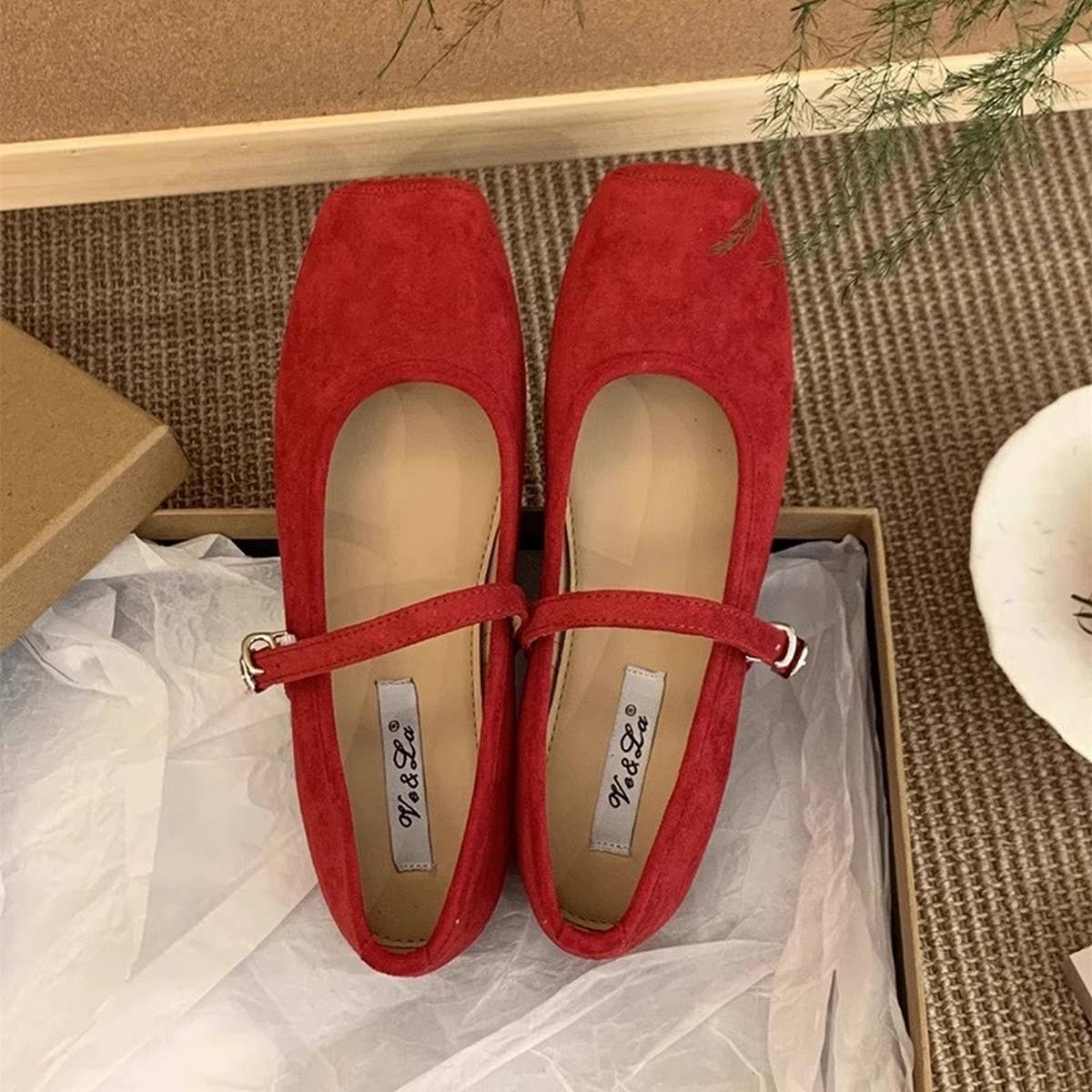 Hidden Wedge Square Toe Flat Loafers for Women