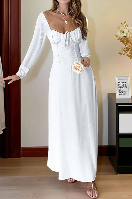 CWDMD01195_ELEGANT LONG SLEEVE SOLID EVENING DRESS