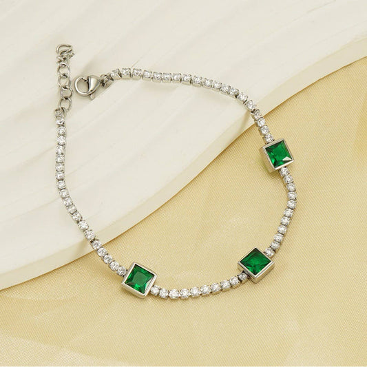 High-grade titanium steel full diamond bracelet