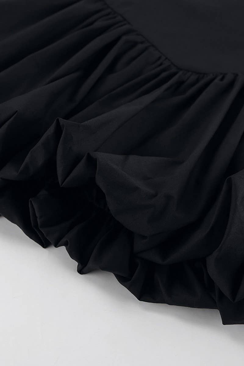 CWBSS0347_SOLID COLOR COTTON HIGH WAIST TUTU SKIRT